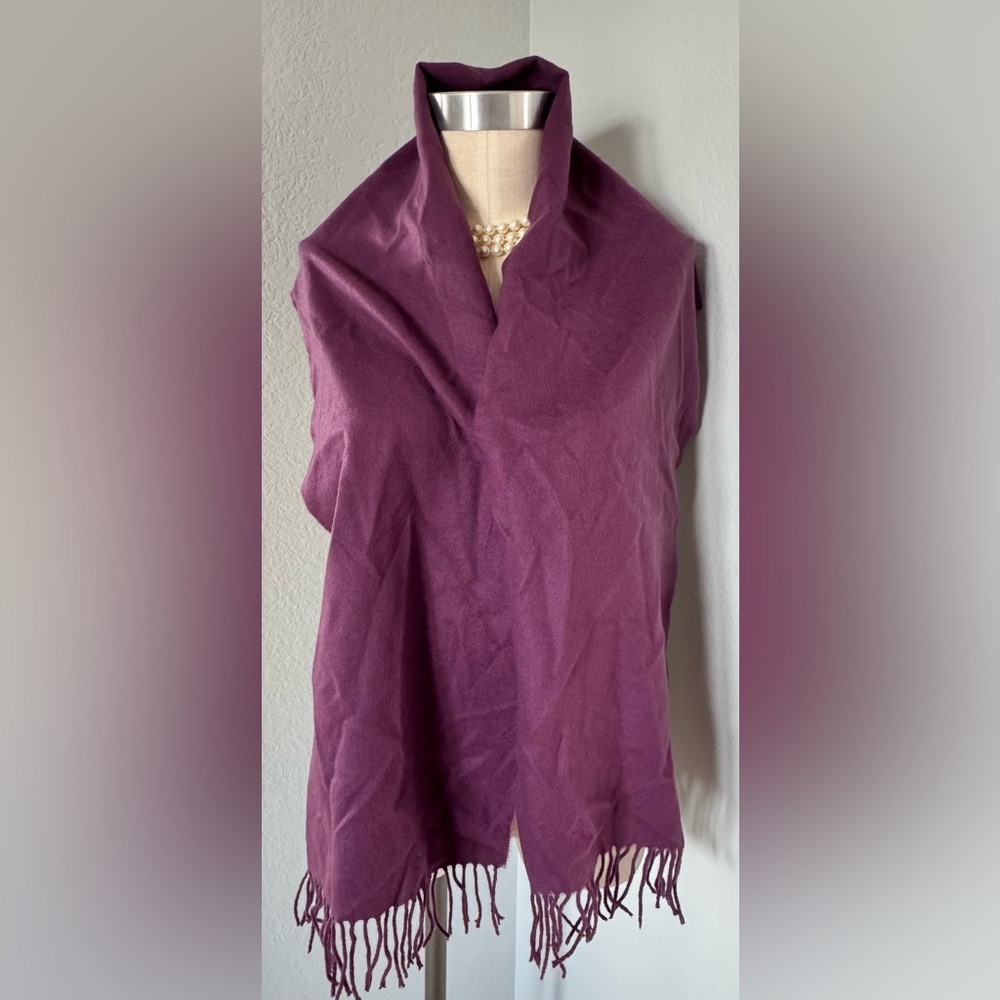 100% Cashmere Plum Luxe Soft Scarf 64”x12”